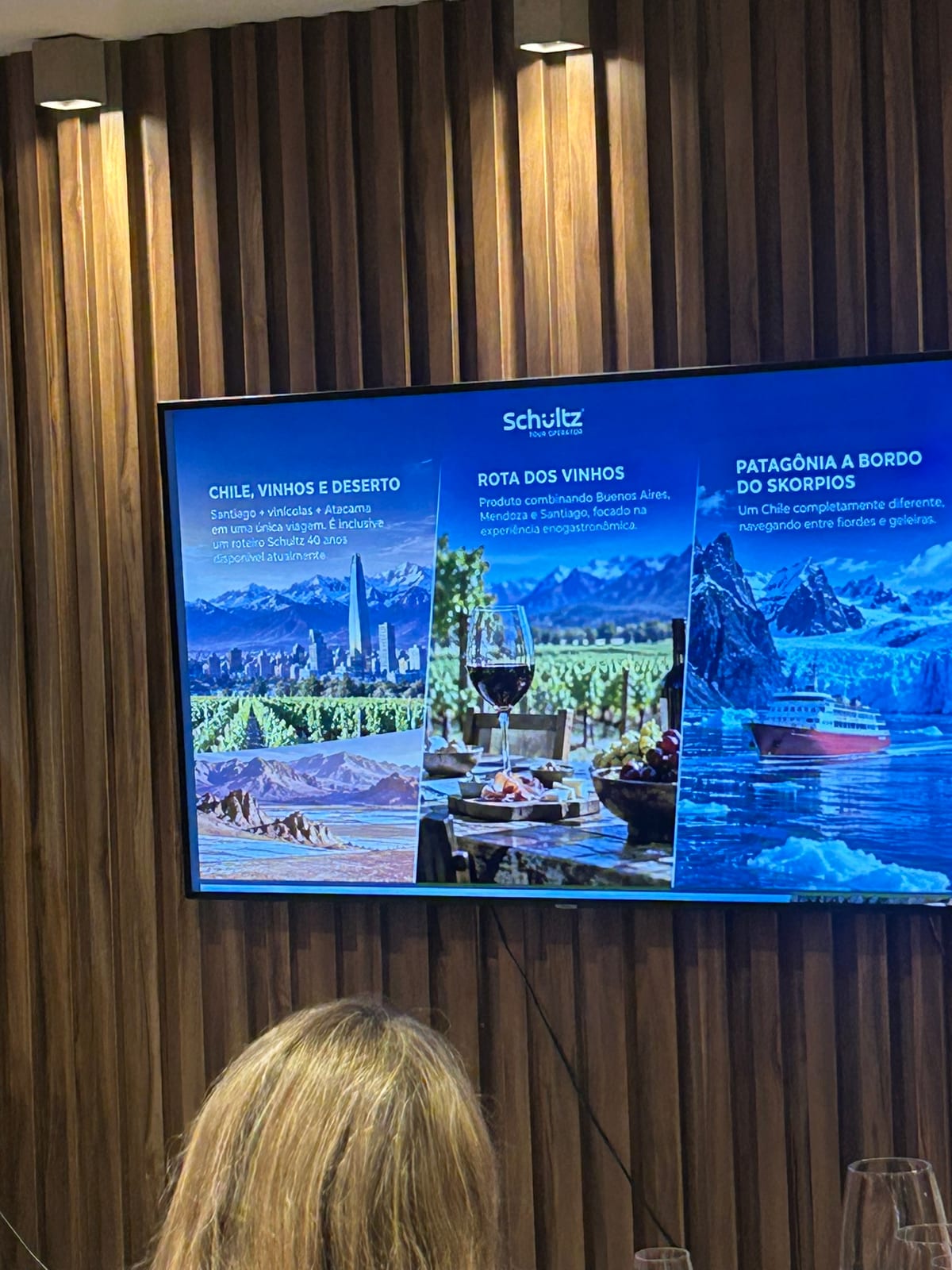Roteiros da Schultz com Chile, vinícolas, Atacama e Patagônia apresentados às agências de turismo no El Vinos.